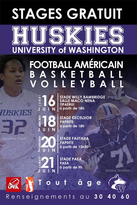 Stage sportif gratuit avec « les Huskies » de Washington