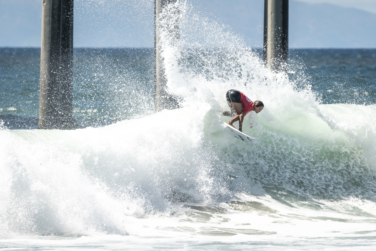 Sortie du tableau principal, ce jeudi, Vahine Fierro devra naviguer dans les repêchages pour espérer disputer une finale en Californie. (photo : Sean Evans/ISA)