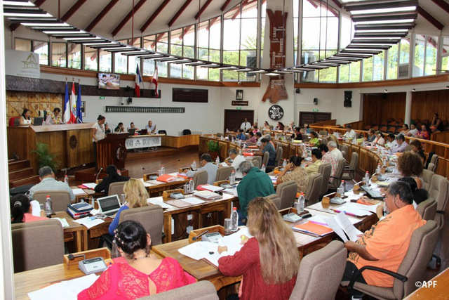 Les élus de l'assemblée de Polynésie réunis ce mardi (Photo APF).