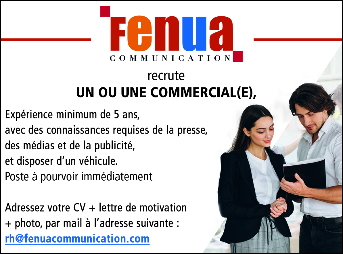 Fenua Communication recrute un(e) Commercial(e)