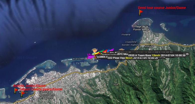 Des GPS sur les pirogues pour suivre la course Fa'ati Moorea