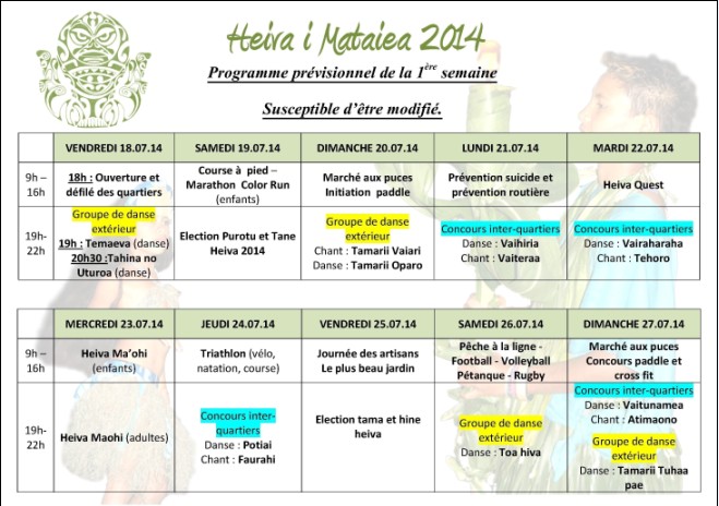 Ouverture du Heiva de Mataiea