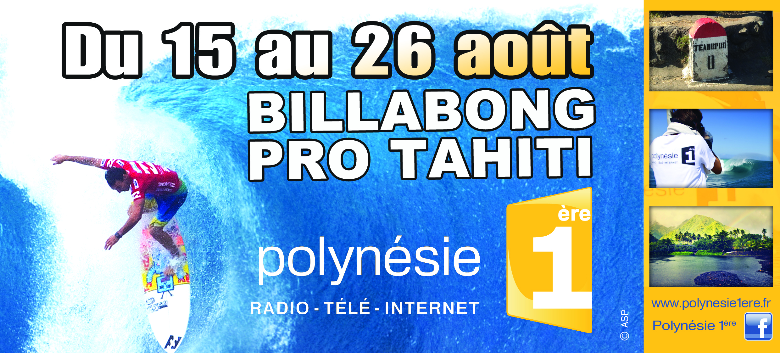 La Billabong Pro Tahiti en direct sur Polynésie 1ère !