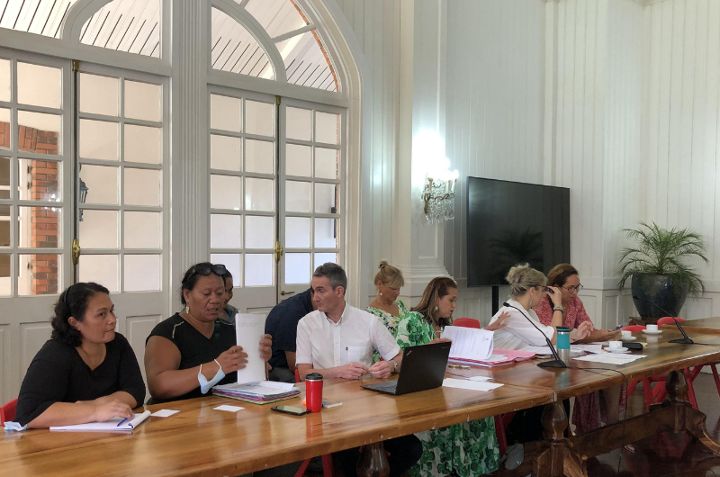 L'intersyndicale du CHPF, réuni à la présidence.