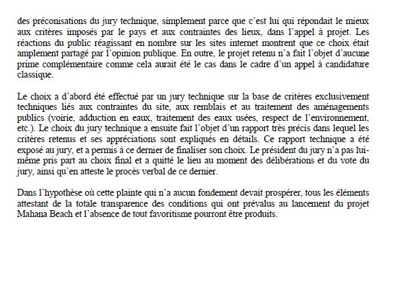 Communiqué du Tahoeraa: "Projet Mahana Beach  Une vaine gesticulation de l’UPLD avant les sénatoriales"