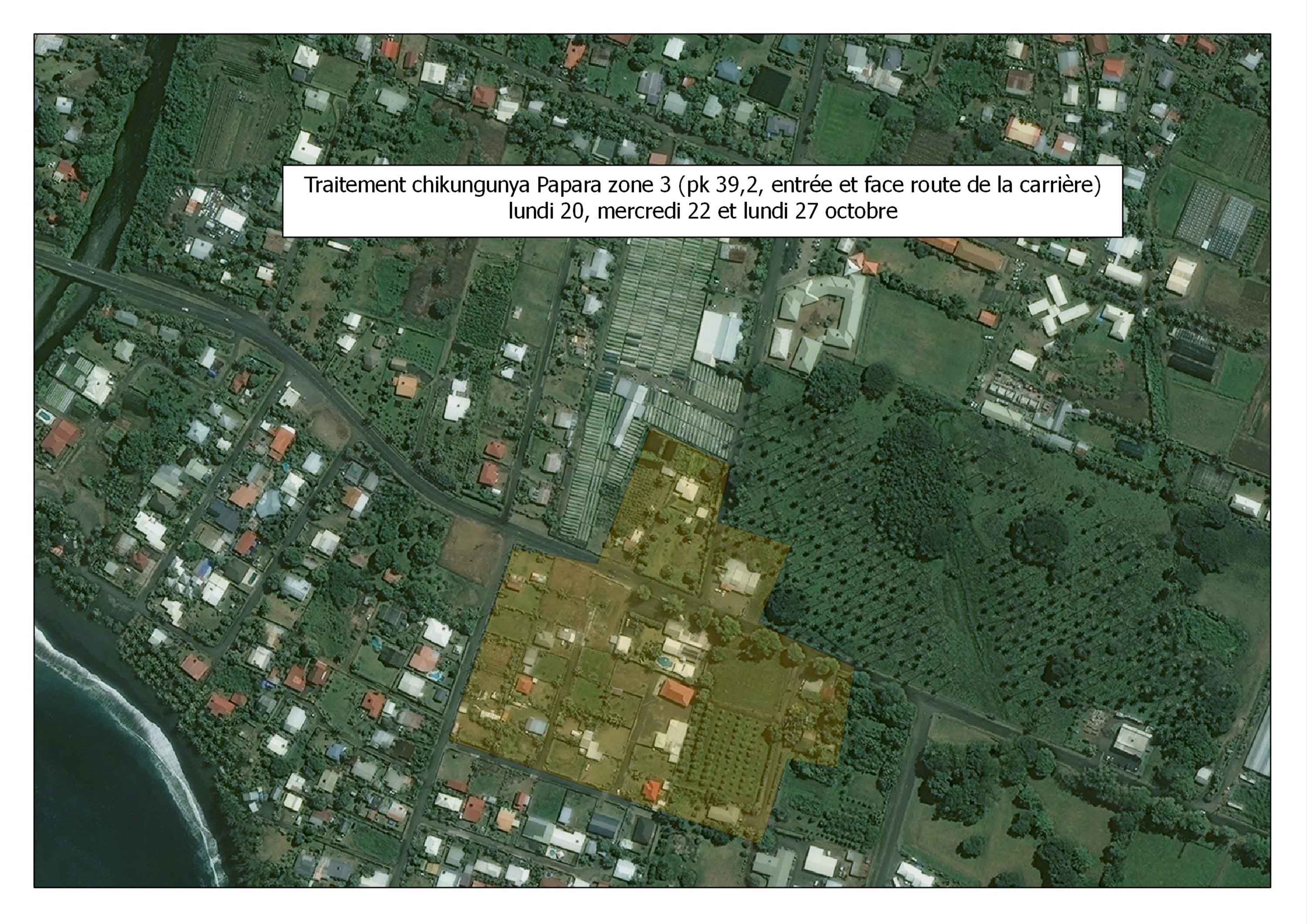 Programme et zone de démoustication dans le cadre de lutte contre le chikungunya