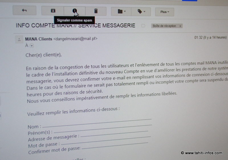Phishing: Grosse attaque contre les clients Mana