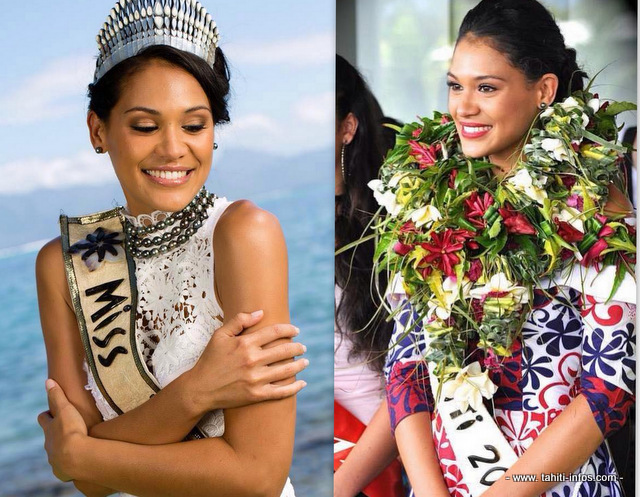 Hinarere Taputu, la Miss Tahiti 2014 telle qu'elle est présentée sur la page Facebook de Miss France 2015. Un sourire lumineux qui gagne les cœurs.