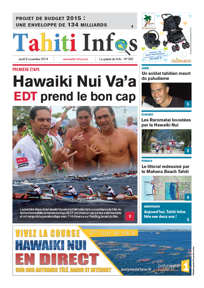 Tahiti Infos N 292 Du 6 Novembre 14 Tahiti Infos N 292 Du 6 Novembre 14