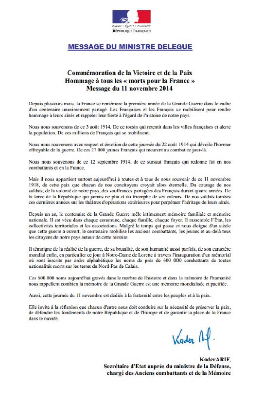 Cérémonie: 96ème anniversaire de l'Armistice du 11 novembre 1918 à Papeete