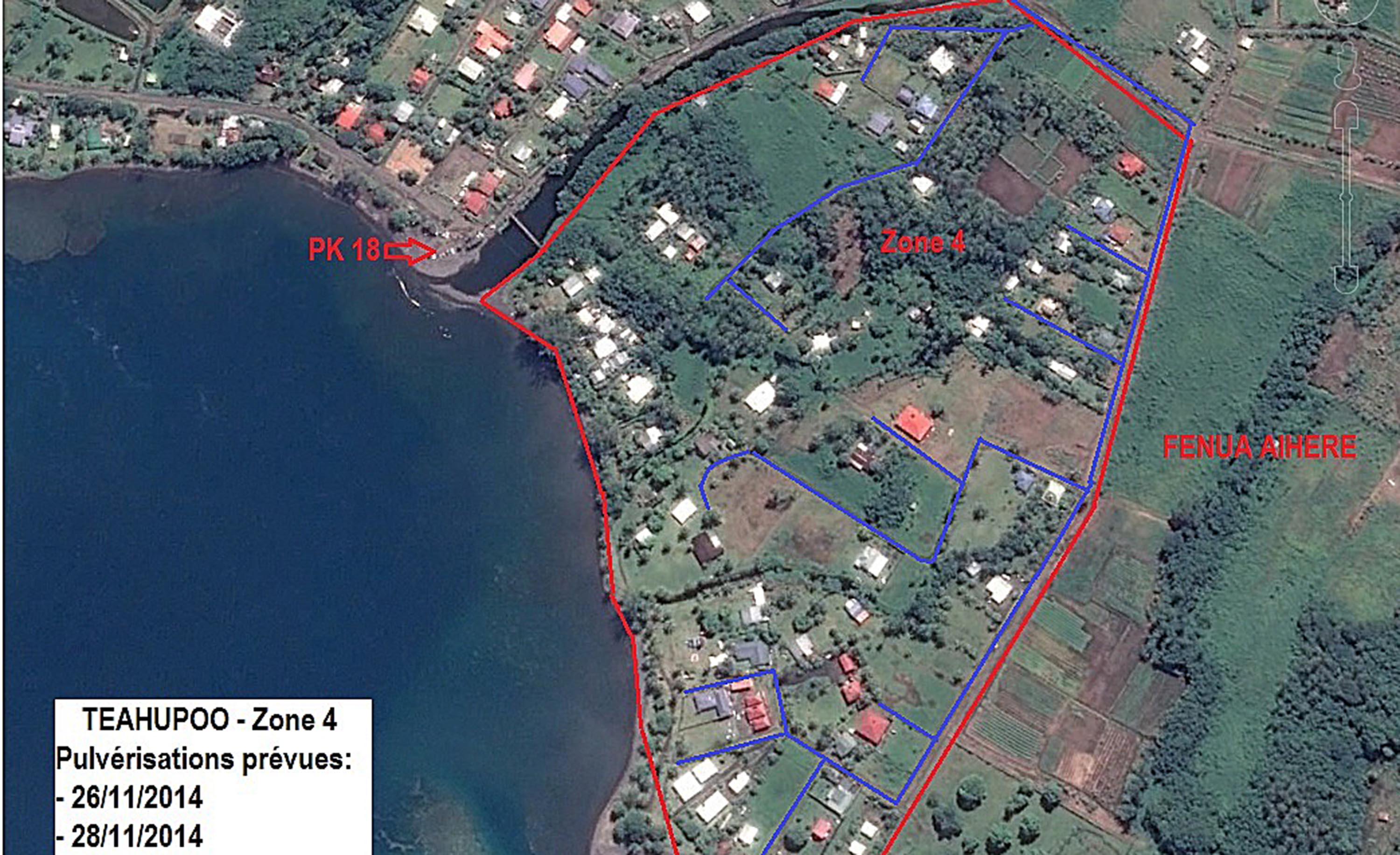 Zones de traitement contre les moustiques, du 26 au 28 novembre