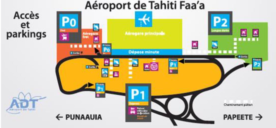 Stationnement à l'aéroport de Tahiti un parking longue durée à 8 000 Fcfp pour 30 jours Stationnement à l'aéroport de Tahiti un parking longue durée à 8 000 Fcfp pour 30 jours