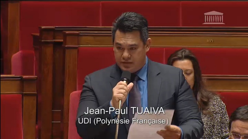 Jean-Paul Tuaiva en intervention à l'Assemblée nationale (Photo d'archives/Capture d'écran).