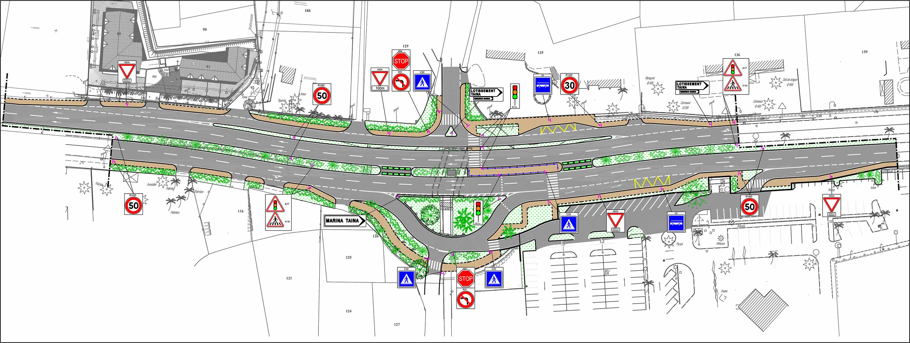 Punaauia : Nouvelles dispositions de circulation sur l'échangeur de Taina