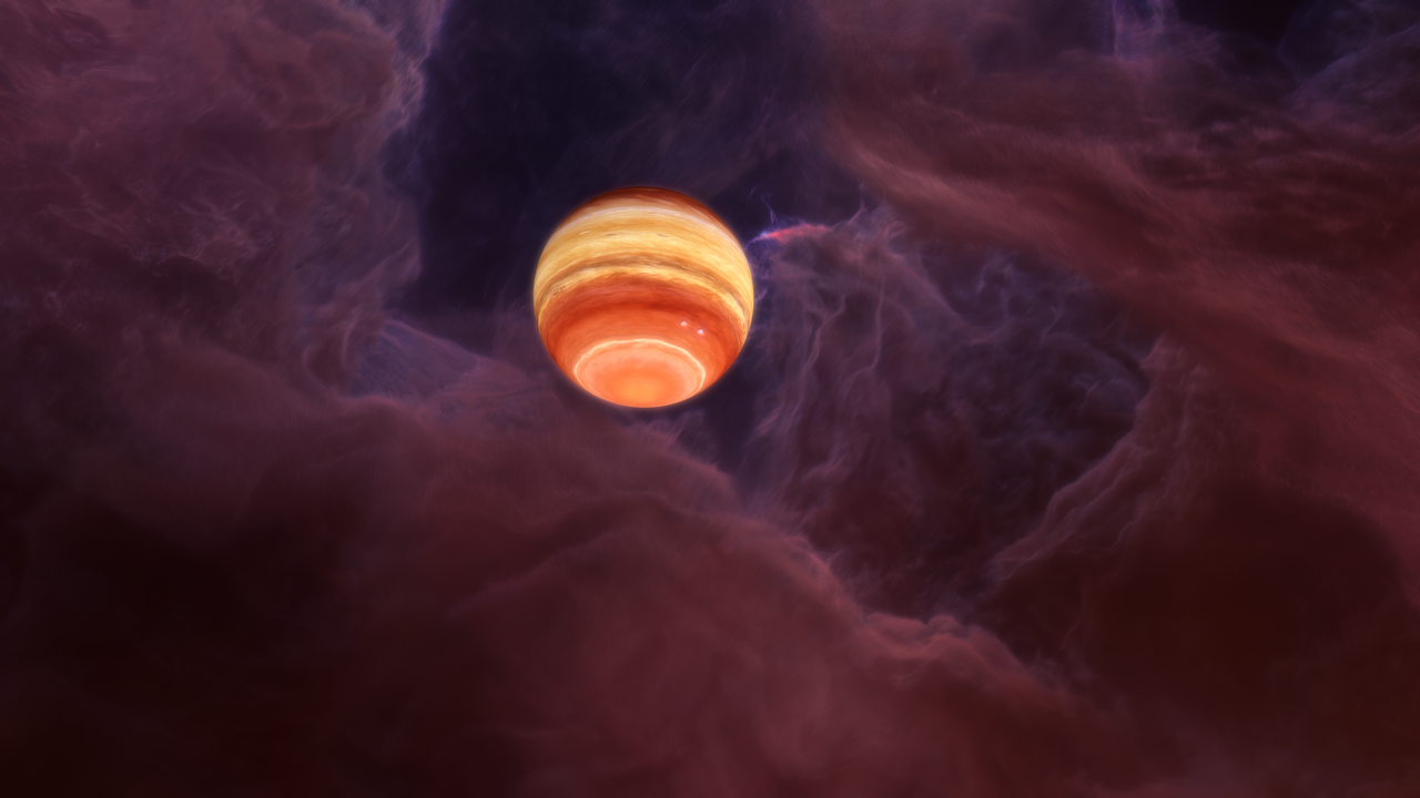 Cette vue d'artiste donne un exemple de planète errante détectée dans la région de Rho Ophiuchi. Une région où les observations ont récemment permis de découvrir au moins 70 de ces objets.  © COSMIC-DANCE Team/CFHT/Coelum/Gaia/DPAC