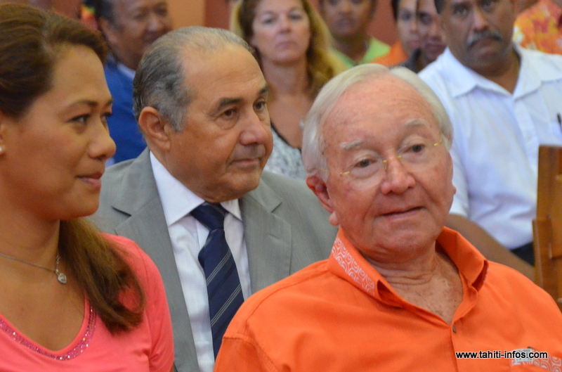 Gaston Flosse et Hubert Haddad, le 2 octobre 2012 lors du procès en première instance de l'affaire de corruption Haddad-Flosse également dite des annuaires de l'OPT