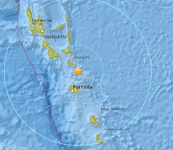 Puissant séisme au Nord-est de Port-Vila