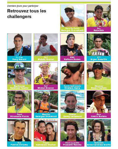Ils nous ont fait vibrer en 2014, désigne parmi ces 18 sportifs ton podium préféré et gagne peut-être deux billets d'avion pour Aukcland avec Air Tahiti Nui!