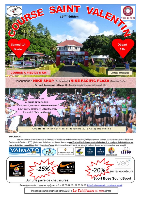 Comment s'inscrire à la course de la Saint-Valentin?