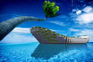 projet d'hotel flottant dans le sud de l'inde