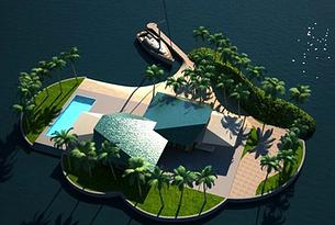 projet de maison-île flottante au Sri Lanka