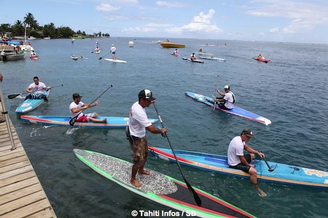 V1 / SUP – Taaroa Race : Kévin Céran-Jérusalémy et Bruno Tauhiro démarrent fort la saison 2015.