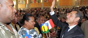 Nicolas Sarkozy lors de son passage en Nouvelle-Calédonie en août 2011. © Marc Le Chelard / AFP