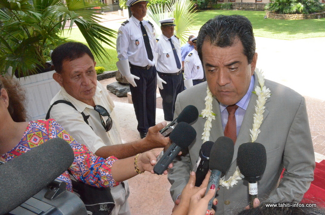 Edouard Fritch, lundi matin à la Présidence