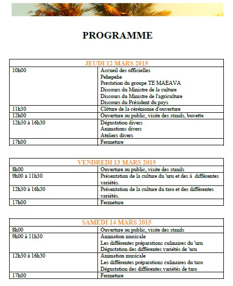 Festival du 'uru et des cultures vivrières