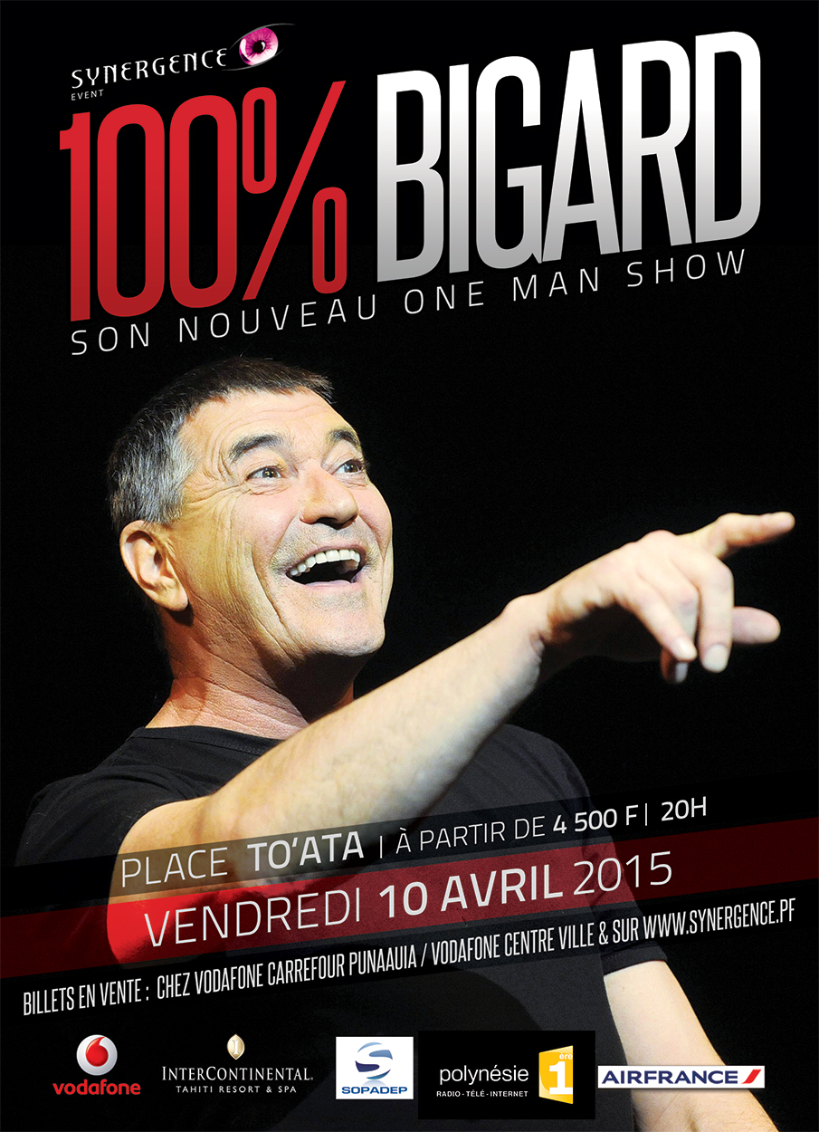 L'humoriste Jean-Marie Bigard fera son show à Toata le 10 avril