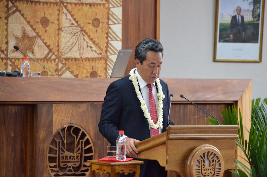Marcel Tuihani, jeudi 9 avril à l'Assemblée la Polynésie française