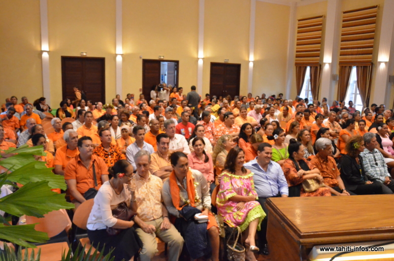 Lors du Grand conseil du 9 septembre 2014 où Edouard Fritch avait été choisi par le Tahoera'a pour accéder à la Présidence du Pays.