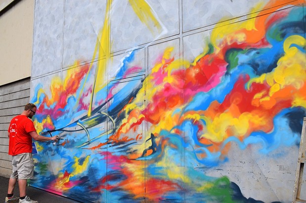 De l'art urbain à Faa'a par Jim Vision artiste londonien