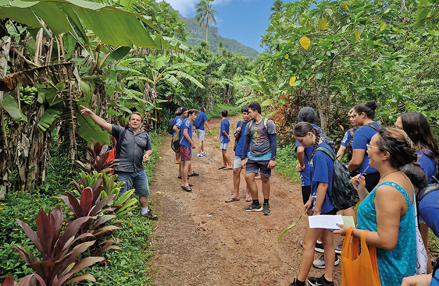 Les lycéens à la découverte des plantes de Bora Bora