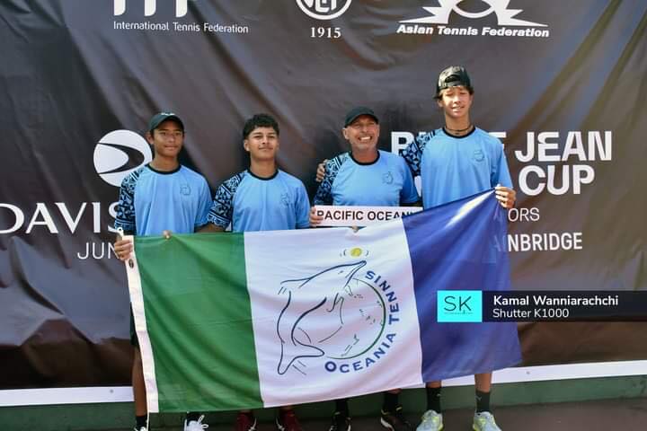 Keanau Lei Foc (à G) et Hiva Kelley (à D) ont participé à la Coupe Davis juniors au Sri Lanka avec un bilan honorable.