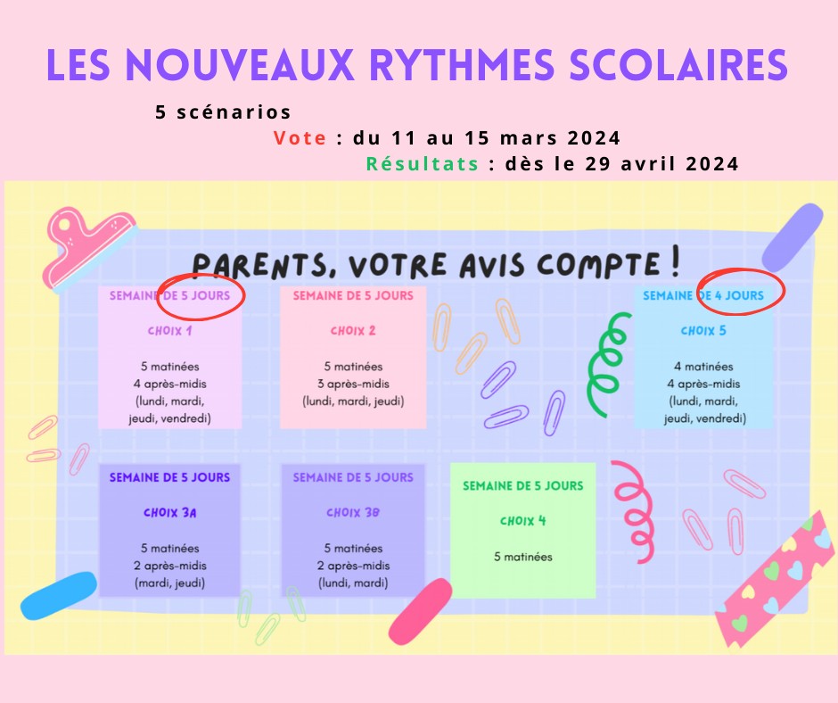 Les différents programmes pour lesquels les parents pourront voter. Crédit photo : Thibault Segalard.