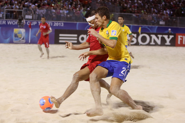 Les organisateurs de la coupe du monde beach soccer en 2013 ont bénéficié d'exonérations fiscales.  Photo : AFP