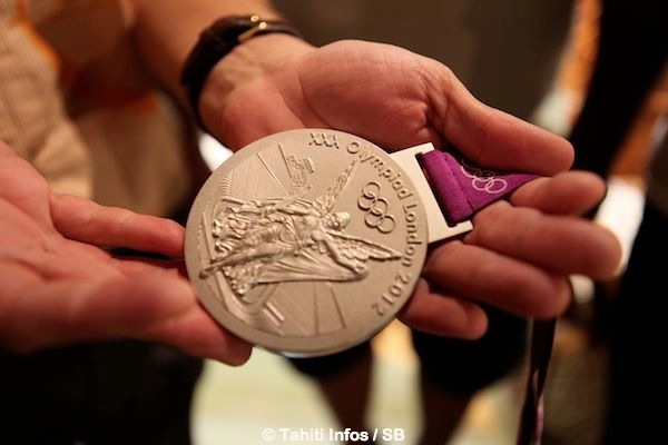 La médaille olympique d'Anne Caroline Graffe qu'elle a obtenue surtout grâce au soutien de ses parents