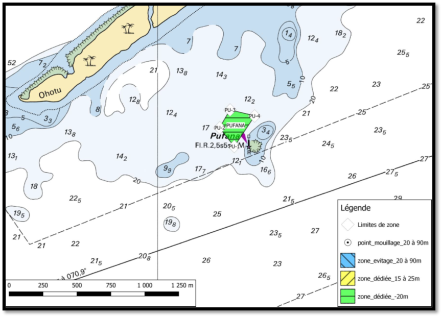 zone de mouillage proximité de la passe Garuae (passe nord)