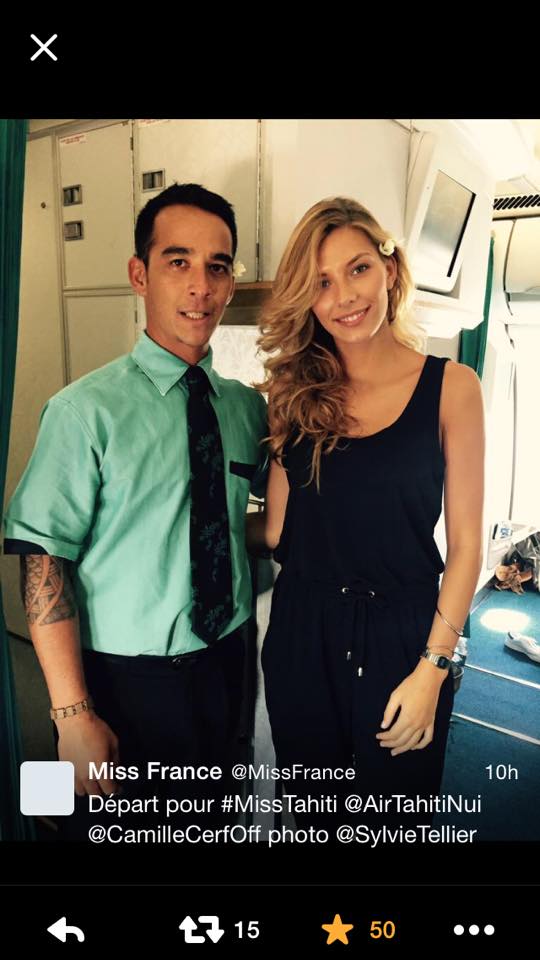 Camille Cerf, Miss France 2015, arrive ce mercredi soir à Tahiti