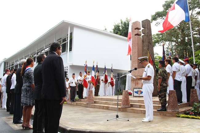 Le monument de la France libre dans ses nouveaux quartiers avenue Pouvana'a a Oopa