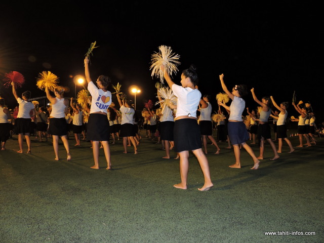 Les danseuses de O Tahiti E en pleine répétition
