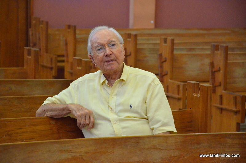 Gaston Flosse, le 25 mars dernier à Papeete, lors du procès en correctionnelle de l'affaire du SED