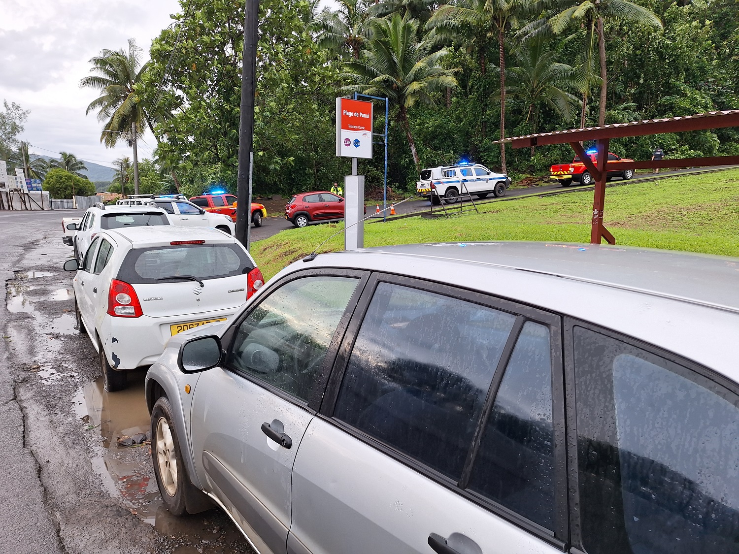Un arbre s’effondre sur la route à Puunui
