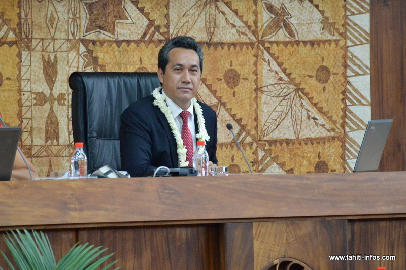 Le président de l'Assemblée a présenté mercredi un bilan du travail législatif de l'APF, au premier semestre 2015. (Photo d'archives : Marcel Tuihani, le 9 avril dernier durant la séance d'ouverture de la session administrative)