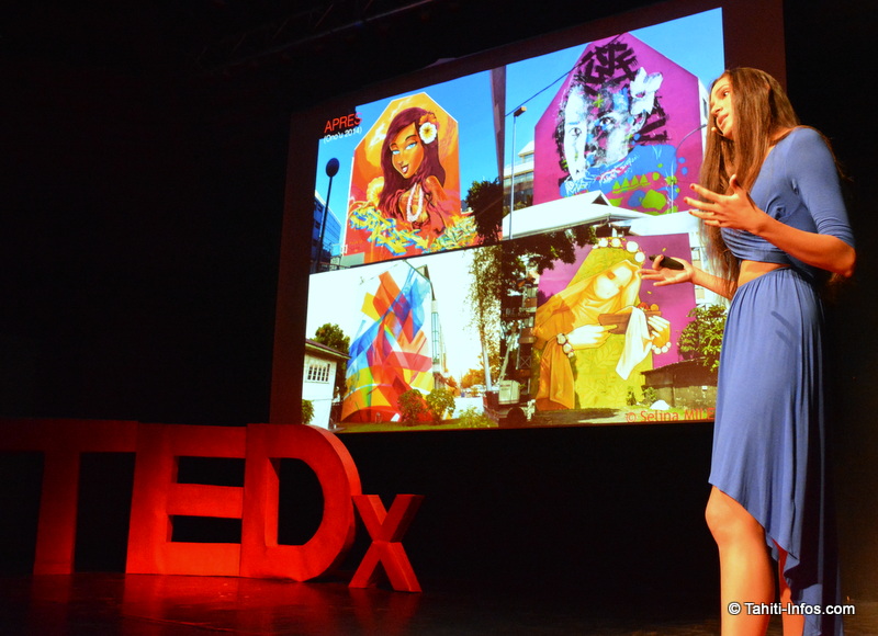 Sarah Roopinia avait présenté son parcours, qui a mené à la création du festival Ono'u et de la Pacific Ocean Gallery, musée d'art urbain à ciel ouvert dans les rues de Papeete.