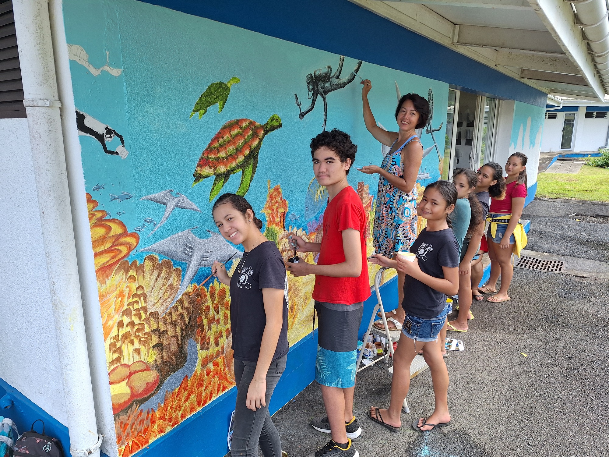 Le récif corallien vu par les élèves de l’atelier Nanihi du collège de Taravao.