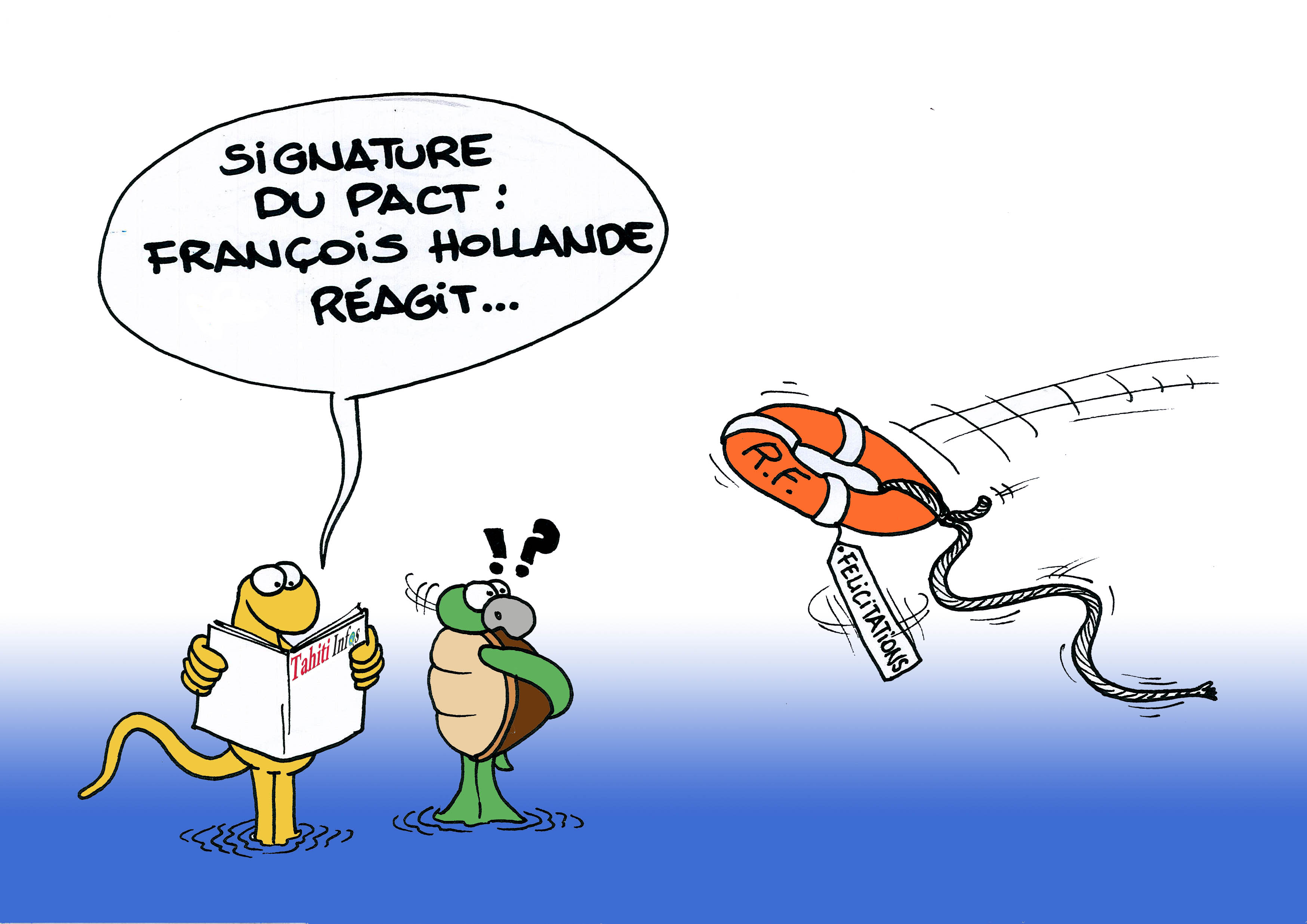 "Pact: Les félicitations d'Hollande" vu par Munoz