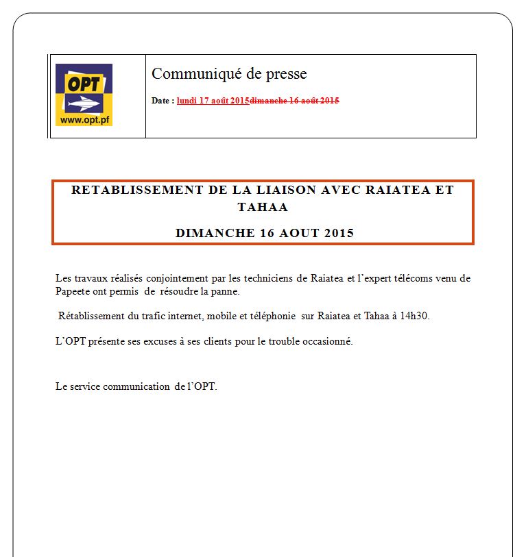 Raiatea: Un dimanche coupé du monde