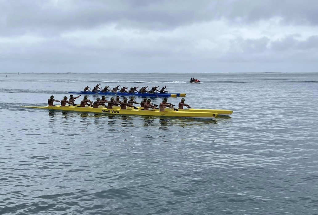 La course des V16, celle que tout le monde attendait. (crédit – fédération tahitienne de va’a)